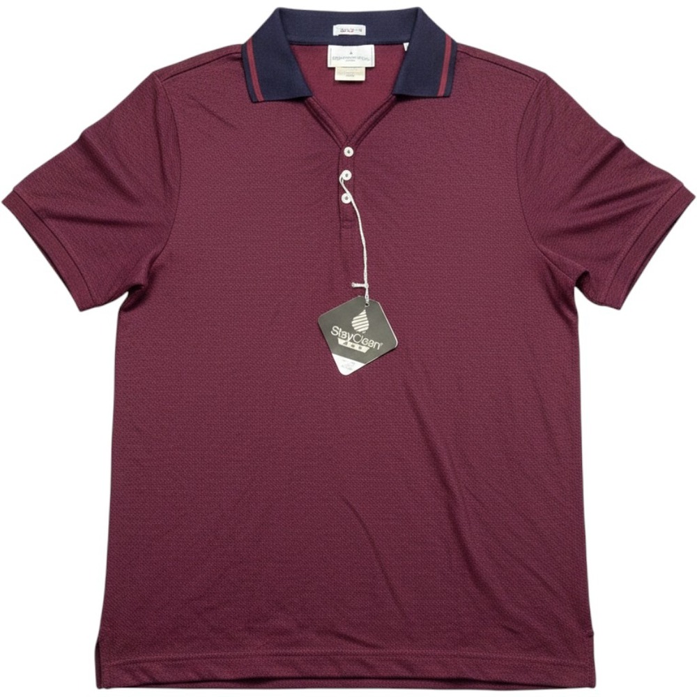 Outer Banks Mens Small Maroon Polo Shirt StayClean MAX‎ Short Sleeve Collar